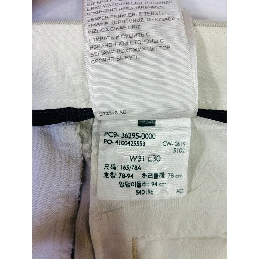 Dockers Mens Slim Fit Chino Pants Khaki Tan Flat Front Trousers 31x30